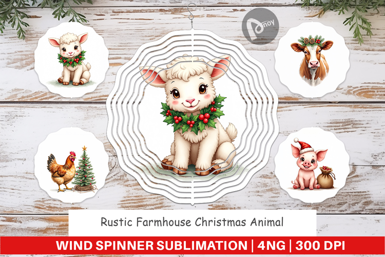 Rustic Farmhouse Animals Wind Spinner