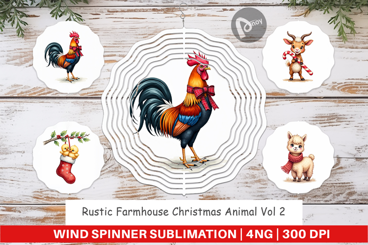 Rustic Farmhouse Animals Wind Spinner
