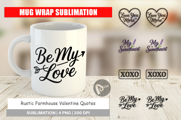 Rustic Farmhouse Valentine Mug Wrap