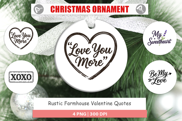 Rustic Farmhouse Valentine Ornament