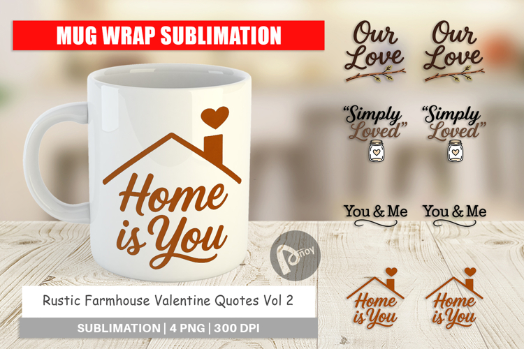 Rustic Farmhouse Valentine Mug Wrap