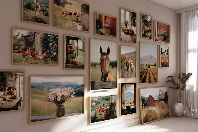 Rustic Farmhouse Wall Art Set of 100