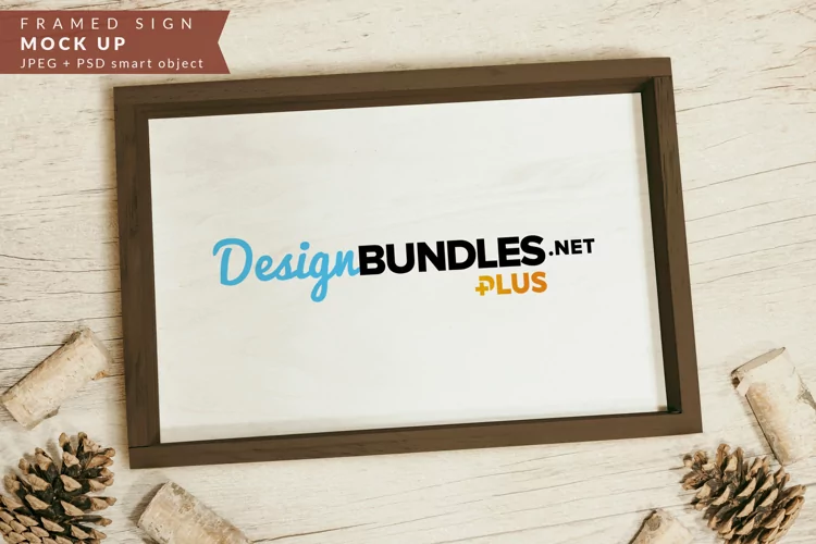 Rustic Framed Sign Mock up for Fall, Christmas