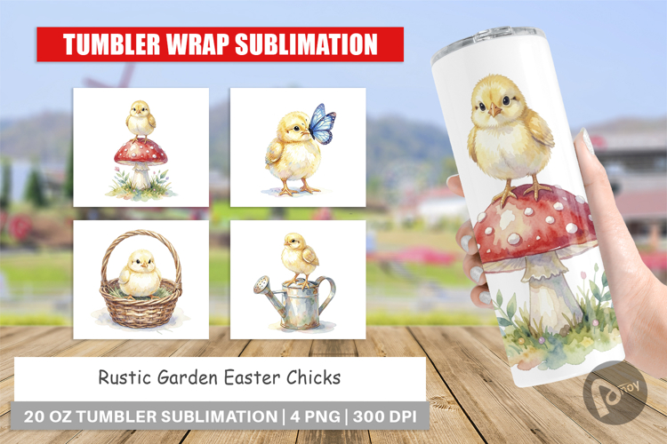 Rustic Garden Easter Chick Tumbler