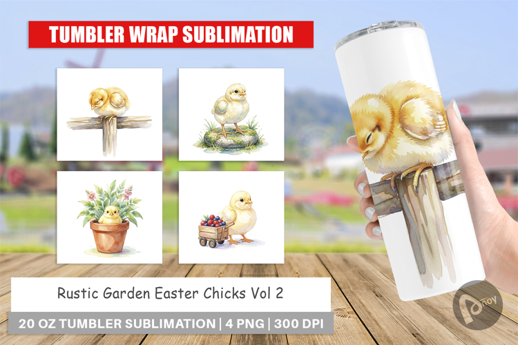 Rustic Garden Easter Chick Tumbler