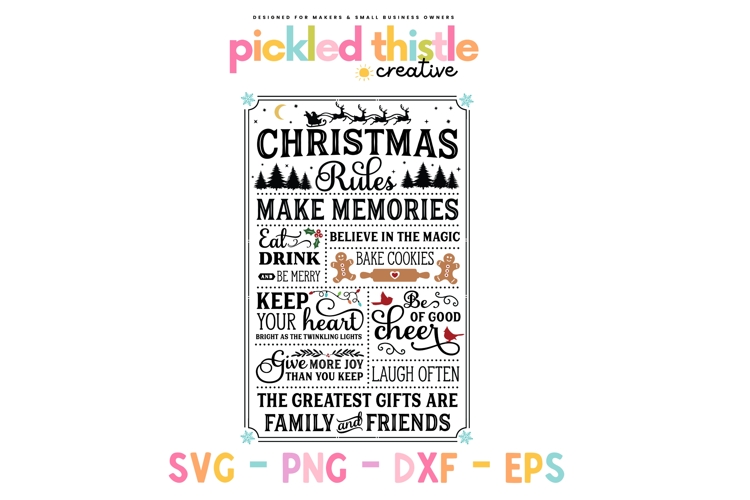 Farmhouse Christmas Rules SVG
