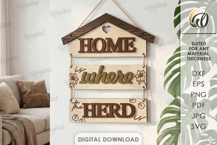 3D Rustic Wall Decor Laser Cut. Wall Hanger SVG