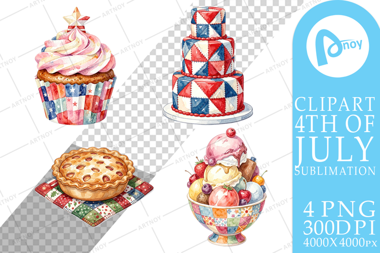 July 4th Patchwork Sweets Sublimation example image 1