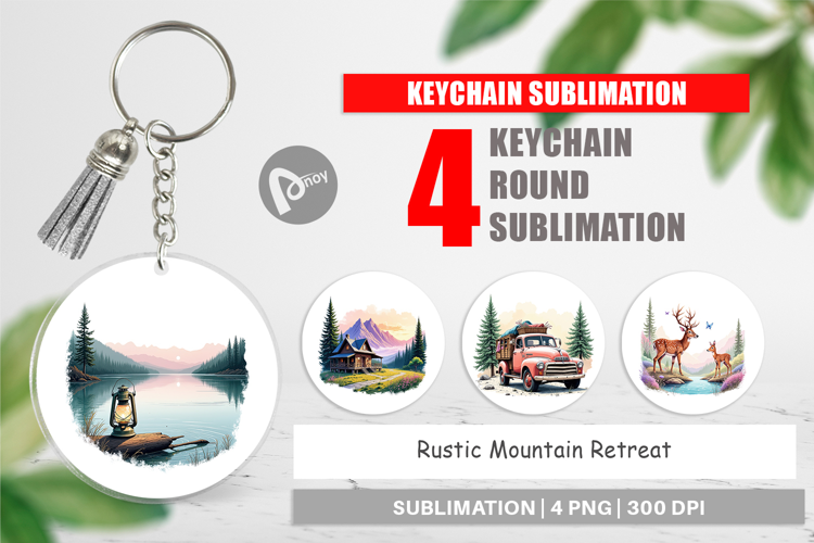 Keychain Rustic Mountain Escape