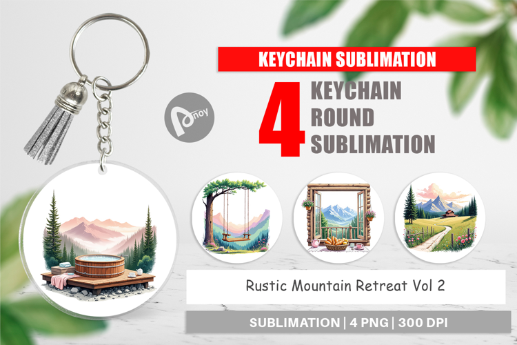 Keychain Rustic Mountain Escape