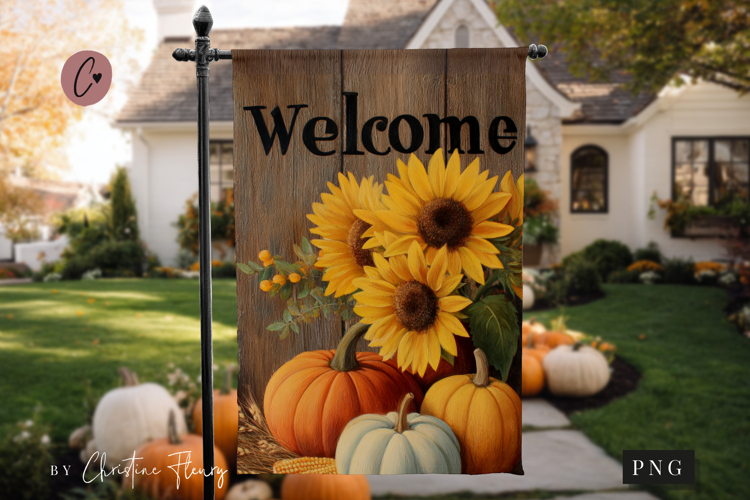 Rustic Farmhouse Garden Flag Sublimation Design