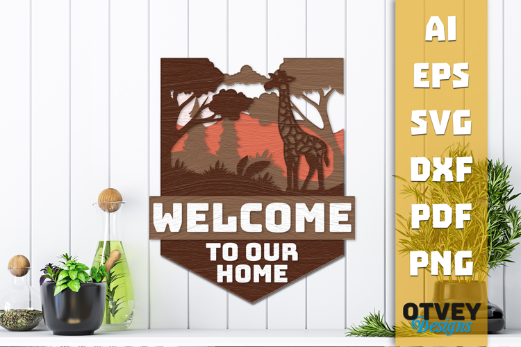 Rustic Welcome to Our Home Multi Layered Welcome Sign