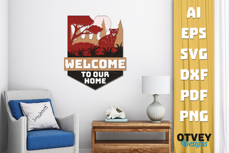 Rustic Welcome to Our Home Multi Layered Welcome Sign