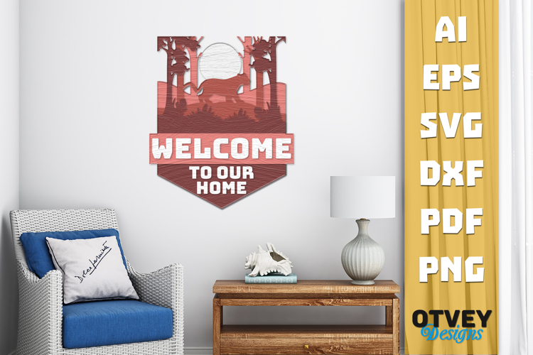 Rustic Welcome to Our Home Multi Layered Welcome Sign
