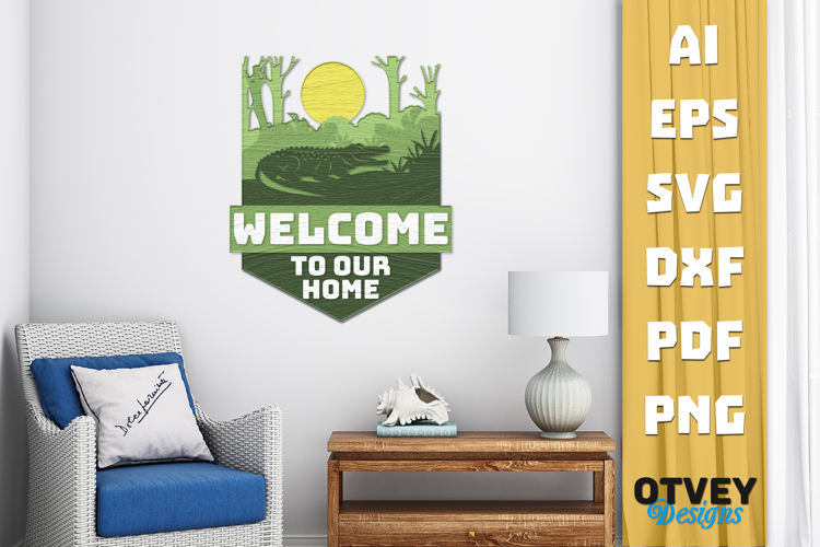 Rustic Welcome to Our Home Multi Layered Welcome Sign