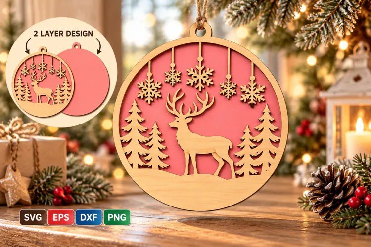 Rustic Woodland Deer Ornament