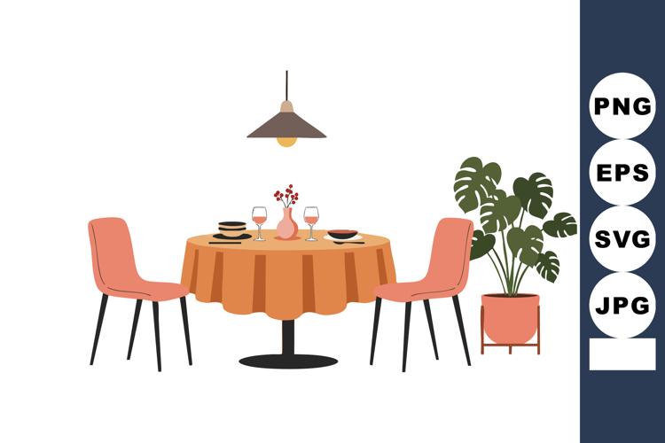 Dining Table Set Clipart