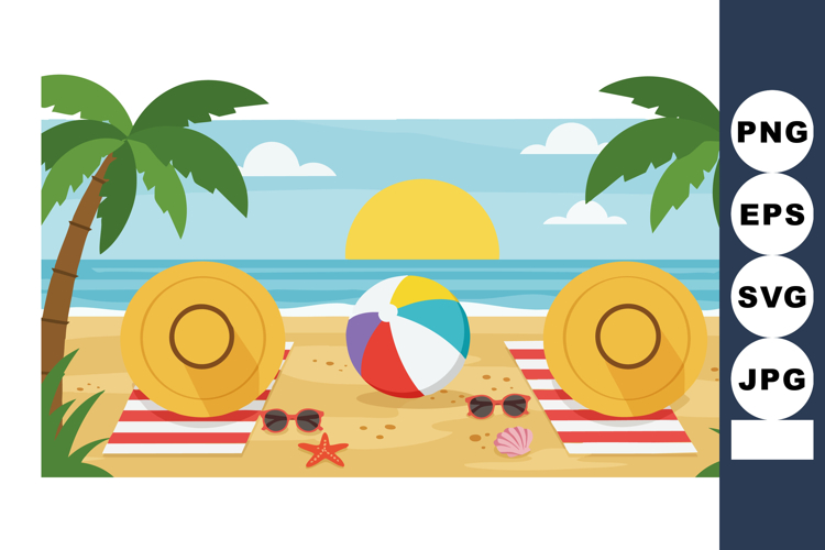 Beach Towel Clipart Image 3