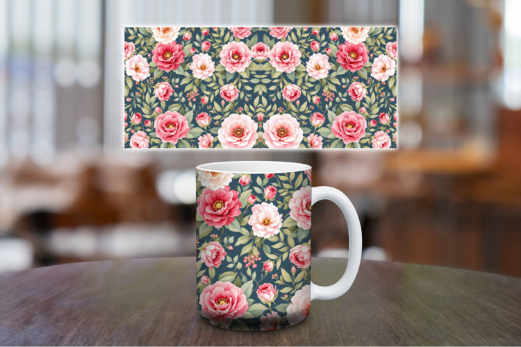 Mug Wrap Sublimation - floral pattern