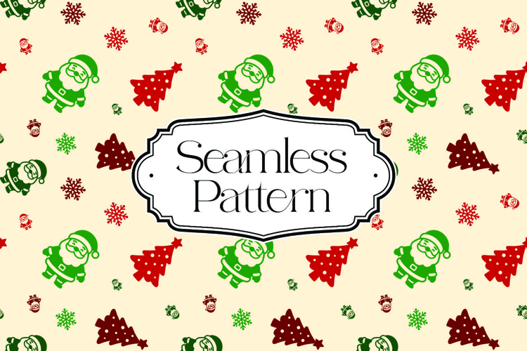 Christmas Seamless Pattern, Digital Paper example image 1