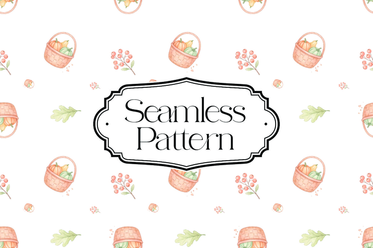 Fall Autumn Seamless Pattern, Digital Paper