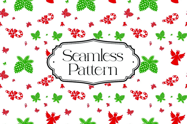 Christmas Seamless Pattern, Digital Paper example image 1
