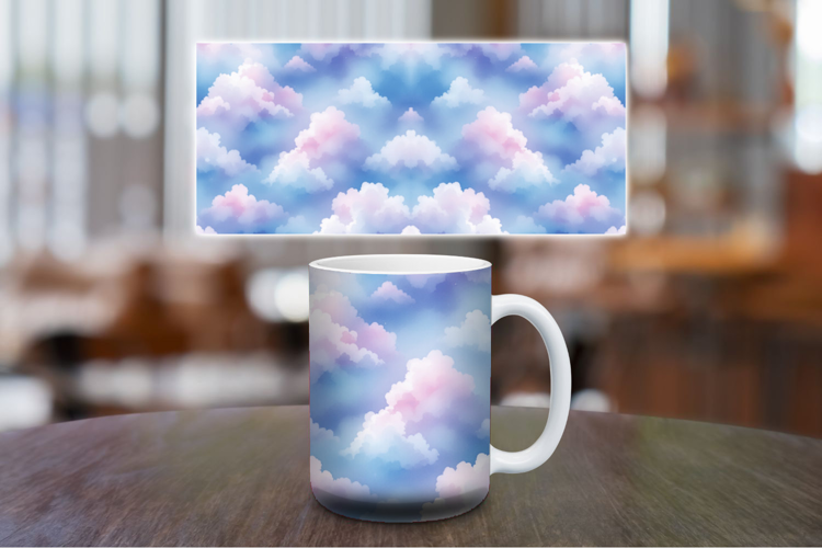 Mug Wrap Sublimation - pastel clouds