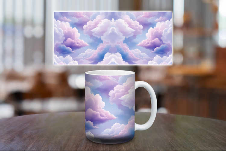 Mug Wrap Sublimation - pastel clouds