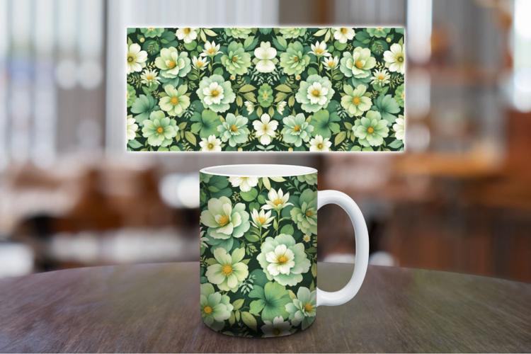 Mug Wrap Sublimation - floral pattern