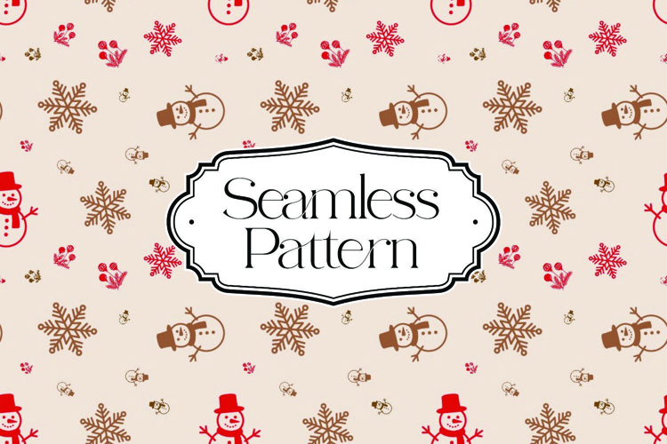 Christmas Seamless Pattern, Digital Paper example image 1