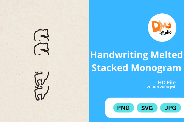 Handwriting Melted Stacked Monogram