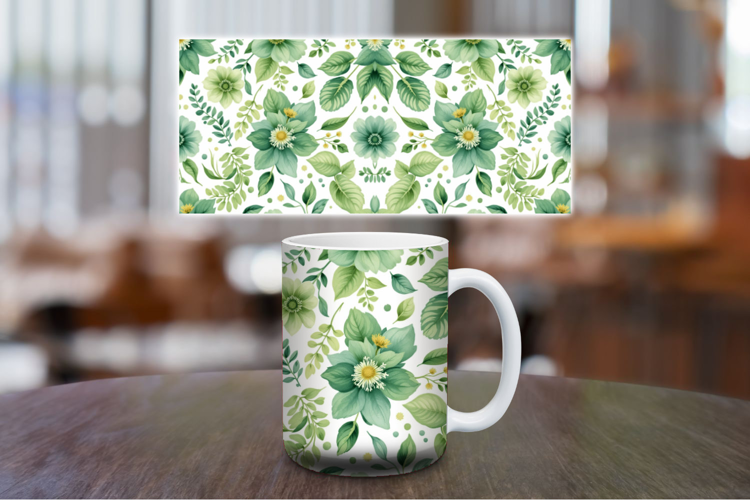 Mug Wrap Sublimation - floral pattern