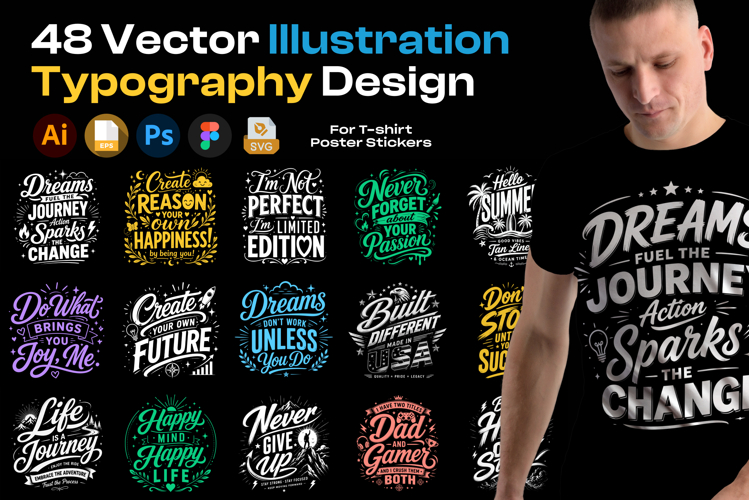 48 T-Shirt Poster Design Vector SVG