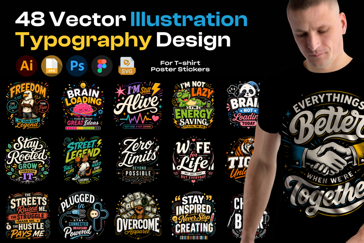 48 T-Shirt Poster Design Vector SVG