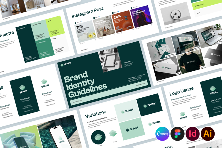 Spark - Brand Guidelines Figma Canva Template