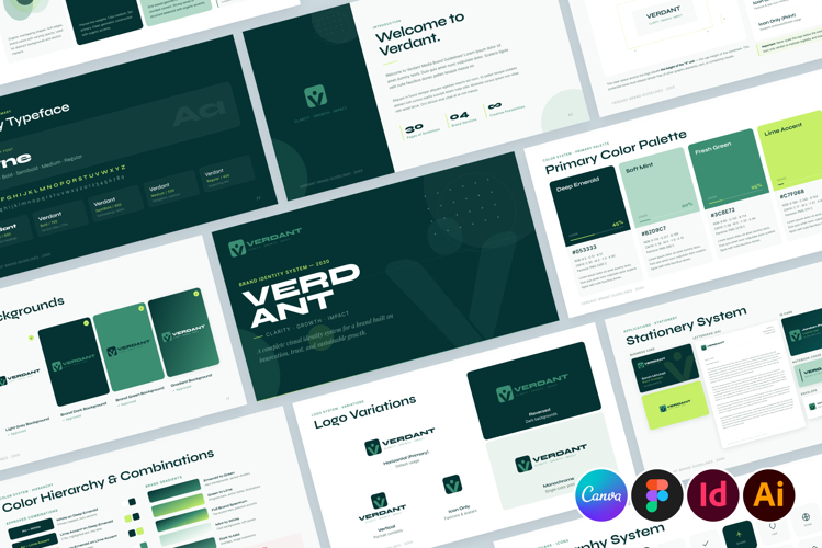 Verdant - Brand Guidelines Figma Canva Template