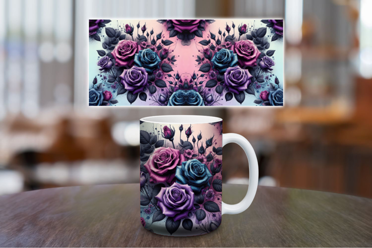 Mug Wrap Sublimation - pastel flowers