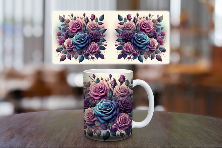Mug Wrap Sublimation - pastel flowers