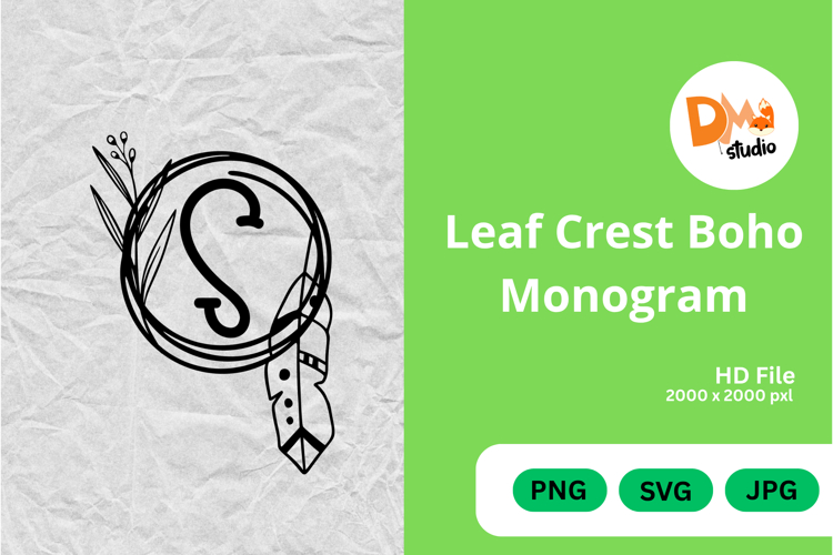 Leaf Monogram Svg Image 3