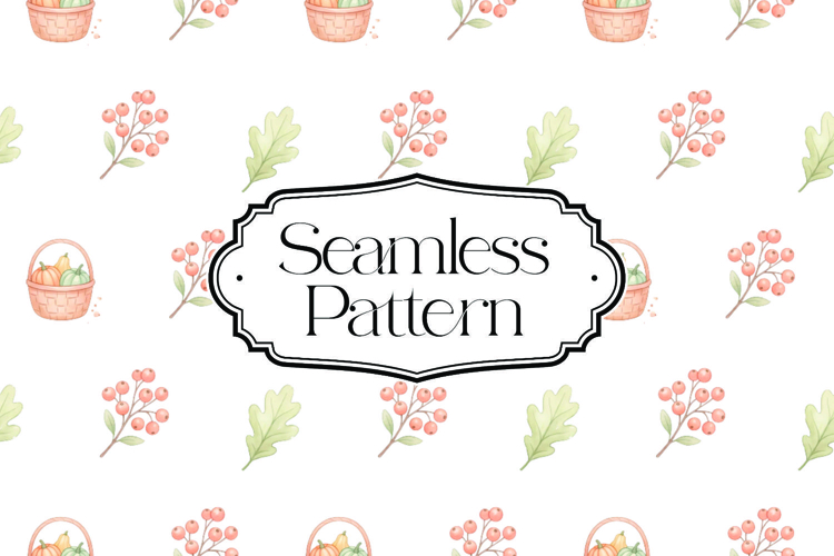 Fall Autumn Seamless Pattern, Digital Paper
