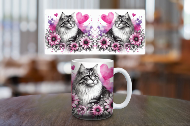 Mug Wrap Sublimation - love cat