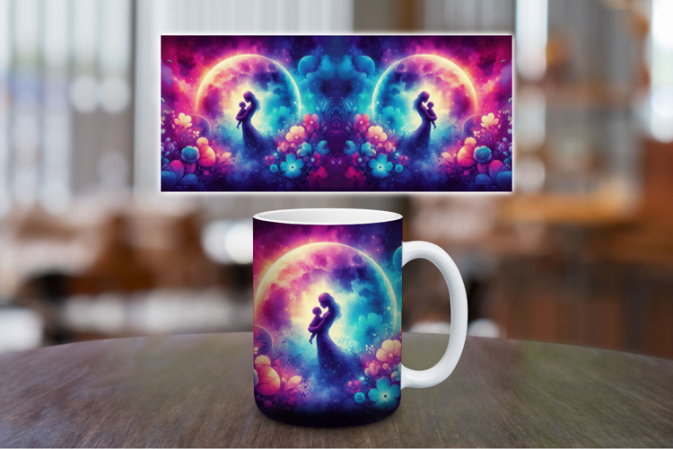 Mug Wrap Sublimation - mother and baby