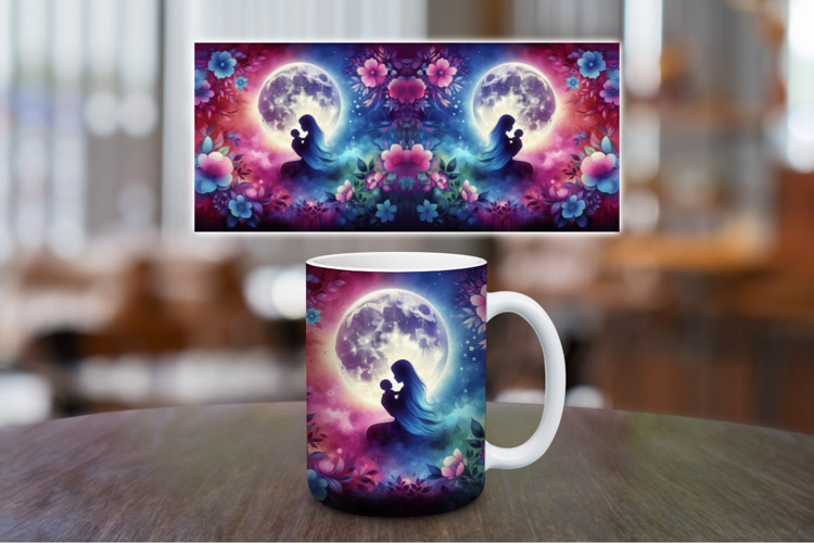 Mug Wrap Sublimation - mother and baby