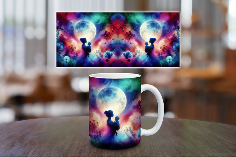 Mug Wrap Sublimation - mother and baby