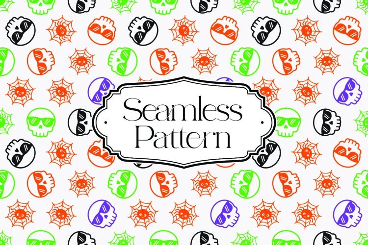 Cute Halloween Seamless Pattern, Digital Paper