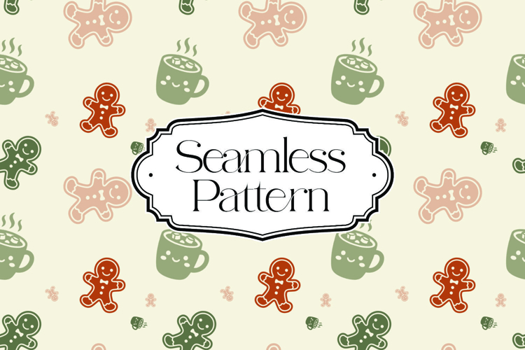 Christmas Seamless Pattern, Digital Paper example image 1