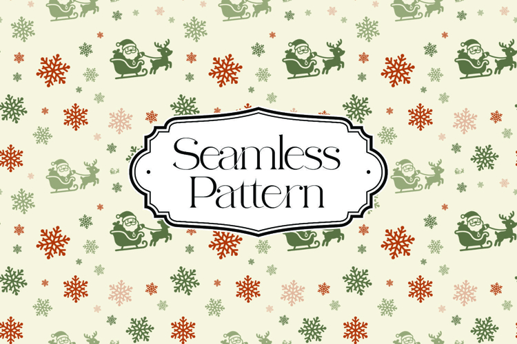Christmas Seamless Pattern, Digital Paper example image 1