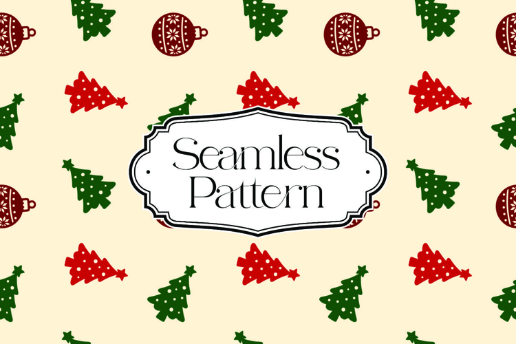 Christmas Seamless Pattern, Digital Paper example image 1