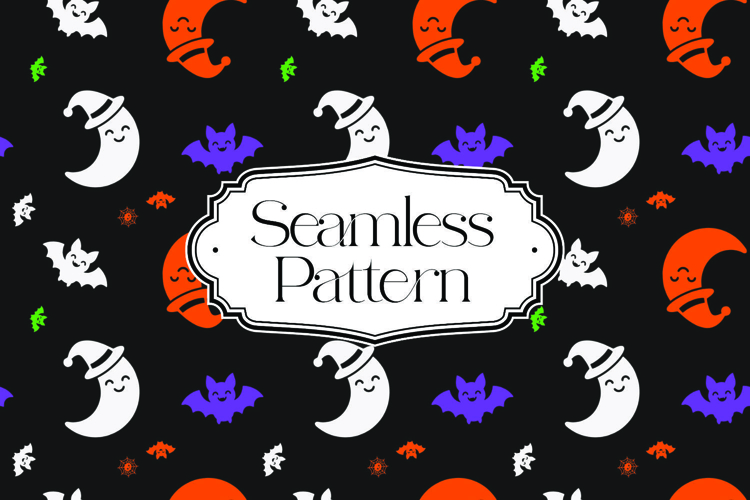 Cute Halloween Seamless Pattern, Digital Paper