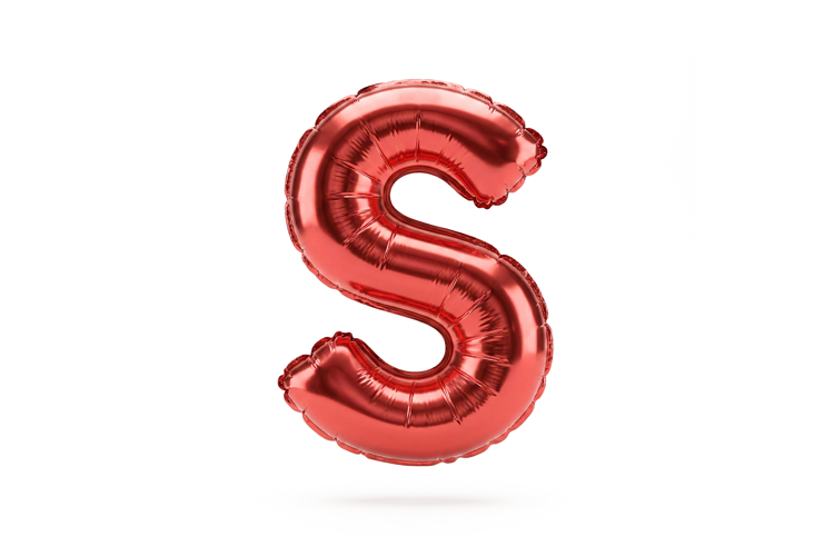 Red Metallic Letter S Foil Balloon Party Decoration